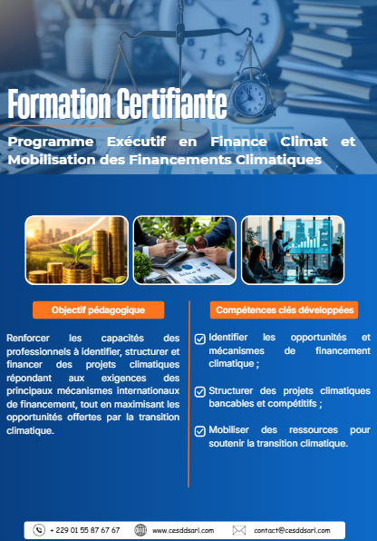 Programme Exécutif en Finance Climat et Mobilisation des Financements Climatiques