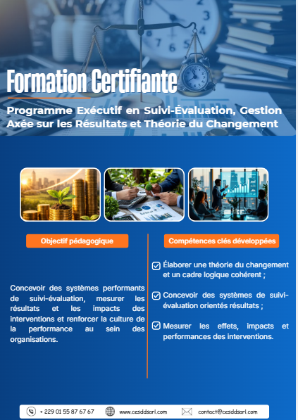 Programme Exécutif en Suivi-Évaluation, Gestion Axée sur les Résultats et Théorie du Changement