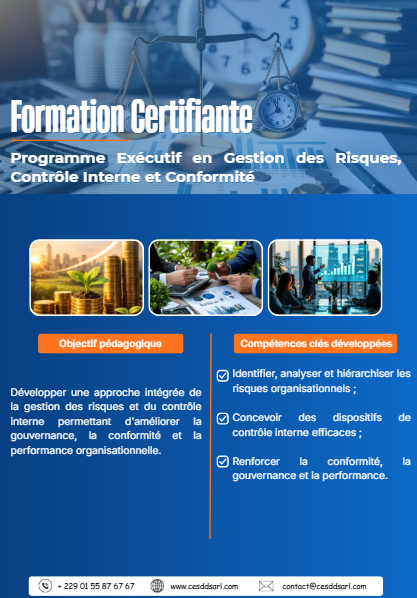 Programme Exécutif en Gestion des Risques, Contrôle Interne et Conformité